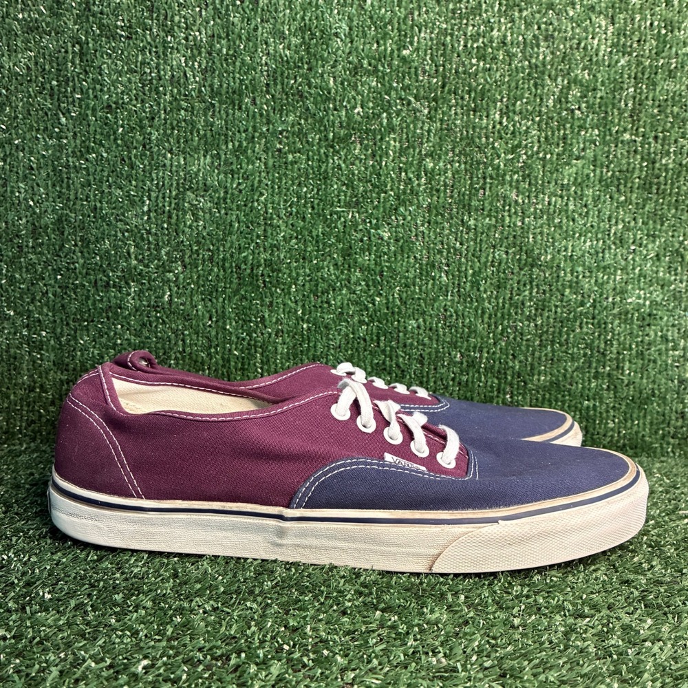 Vans Authentic Lo Pro Canvas Skateboarding Two Tone Sneaker Blue Maroon Mens 12